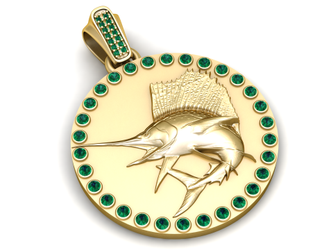 金旗鱼吊坠 3D 打印模型 3D 打印模型