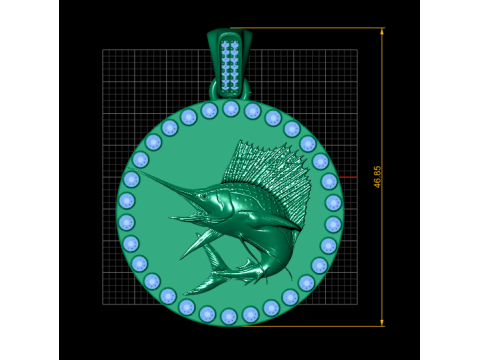 金旗鱼吊坠 3D 打印模型 3D 打印模型