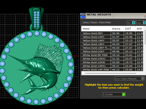金旗鱼吊坠 3D 打印模型 3D 打印模型