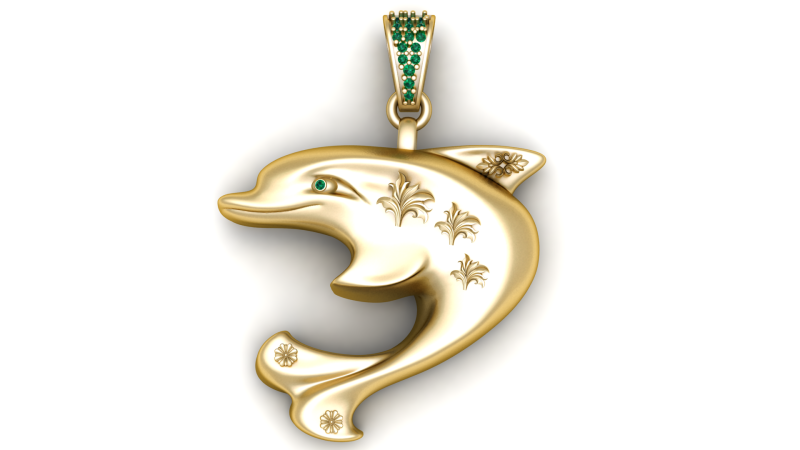 3D-модель для друку з підвіскою «Дельфін». 3D Принт Модель .c4d .max .obj .3ds .fbx .stl .blend 