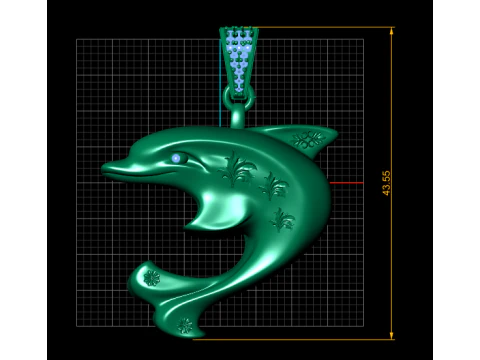 Dolphin Pendant 3D Printable Model 3D Print Model