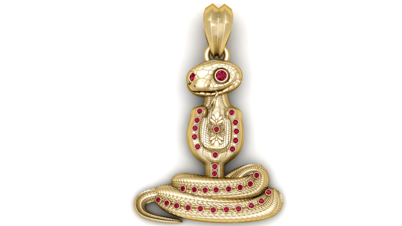 ヘビペンダント 3D 印刷可能モデル 3Dプリントモデル .c4d .max .obj .3ds .fbx .stl .blend 