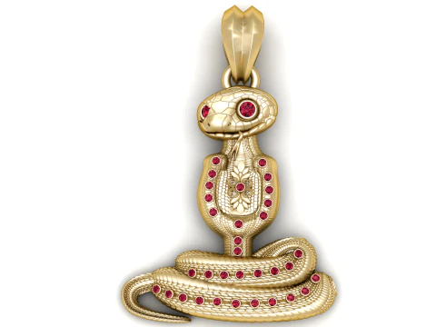 Mod&egrave;le imprimable en 3D de pendentif serpent Modèles 3D en vedette