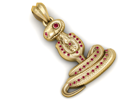 ヘビペンダント 3D 印刷可能モデル 3Dプリントモデル