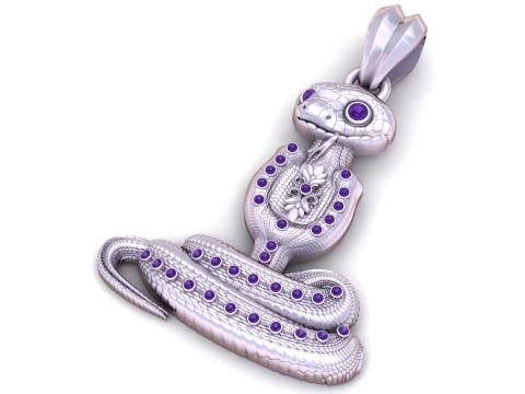 ヘビペンダント 3D 印刷可能モデル 3Dプリントモデル