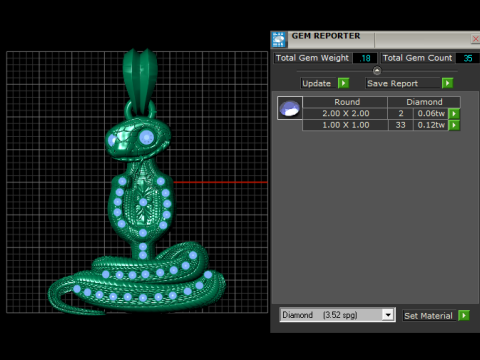 ヘビペンダント 3D 印刷可能モデル 3Dプリントモデル