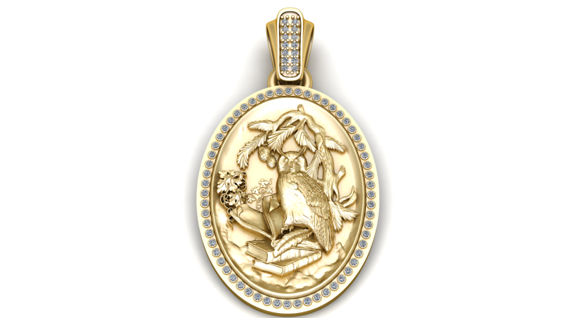 Wisdom Owl Pendant 3D Printable Model 3D Print Model .c4d .max .obj .3ds .fbx .stl .blend