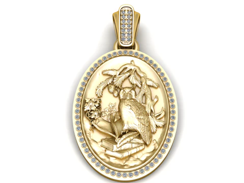 Подвеска «Мудрость совы» 3D модель для печати 3D Принт Модель