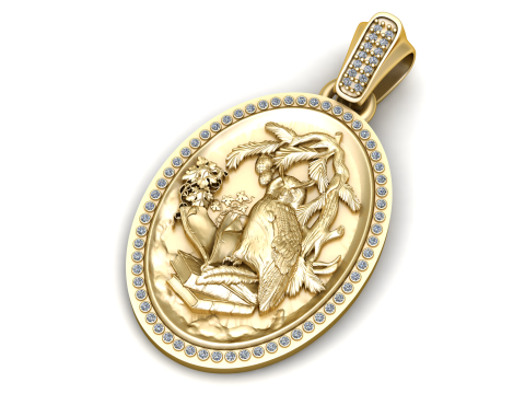 Wisdom Owl Pendant 3D Printable Model 3D Print Model