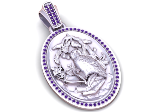 Wisdom Owl Pendant 3D Printable Model 3D Print Model