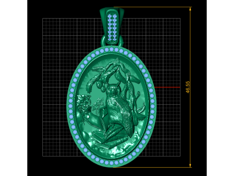 Wisdom Owl Pendant 3D Printable Model 3D Print Model