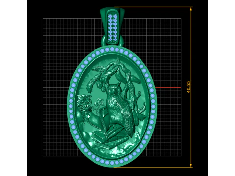 Wisdom Owl Pendant 3D Printable Model 3D Print Model