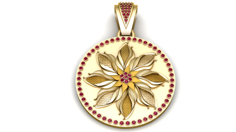 행운의 꽃 펜던트 3D 인쇄 가능 F 모델 3D 프린트 모델 .c4d .max .obj .3ds .fbx .stl .blend 