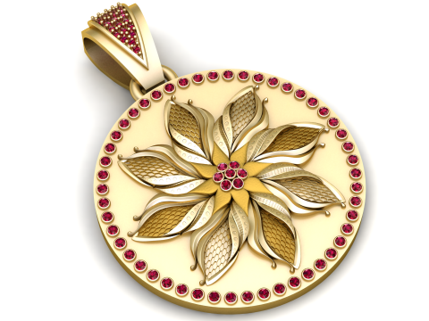 행운의 꽃 펜던트 3D 인쇄 가능 F 모델 3D 프린트 모델