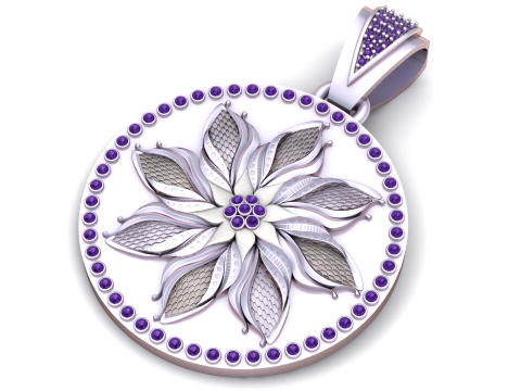 행운의 꽃 펜던트 3D 인쇄 가능 F 모델 3D 프린트 모델