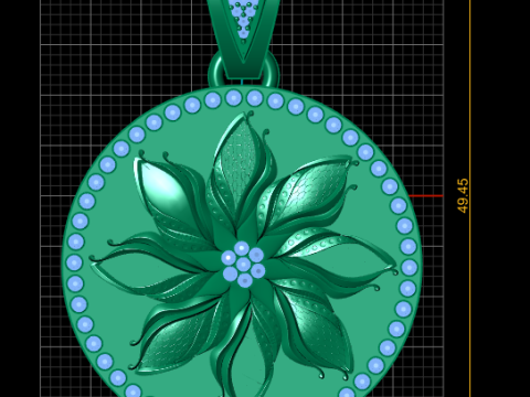 행운의 꽃 펜던트 3D 인쇄 가능 F 모델 3D 프린트 모델