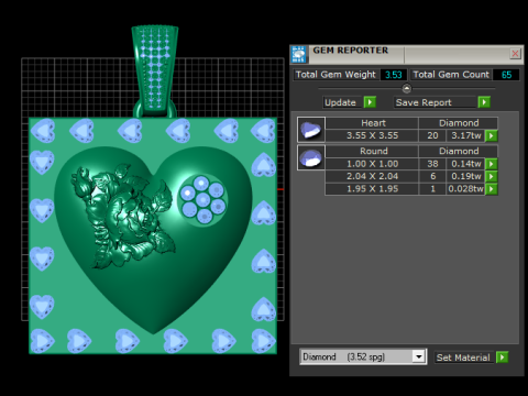 로즈 하트 펜던트 3D 인쇄 가능 모델 3D 프린트 모델