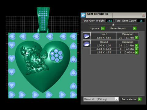 Rose Heart Pendant 3D Printable Model 3D Print Model
