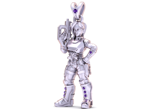 महिला योद्धा पेंडेंट 3डी प्रिंट करने योग्य मॉडल 3D प्रिंट मॉडल