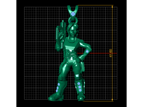 महिला योद्धा पेंडेंट 3डी प्रिंट करने योग्य मॉडल 3D प्रिंट मॉडल