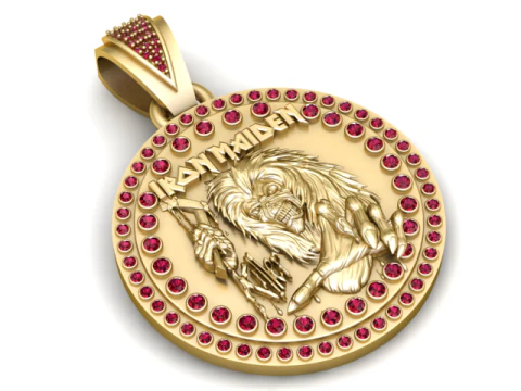 Iron Maiden Pendant Model Perhiasan Logam Berat yang Dapat Dicetak 3D Model Cetak 3D