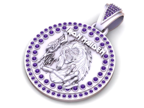 Iron Maiden Pendant 3D Printable Heavy Metal Jewelry Model 3D Print Model