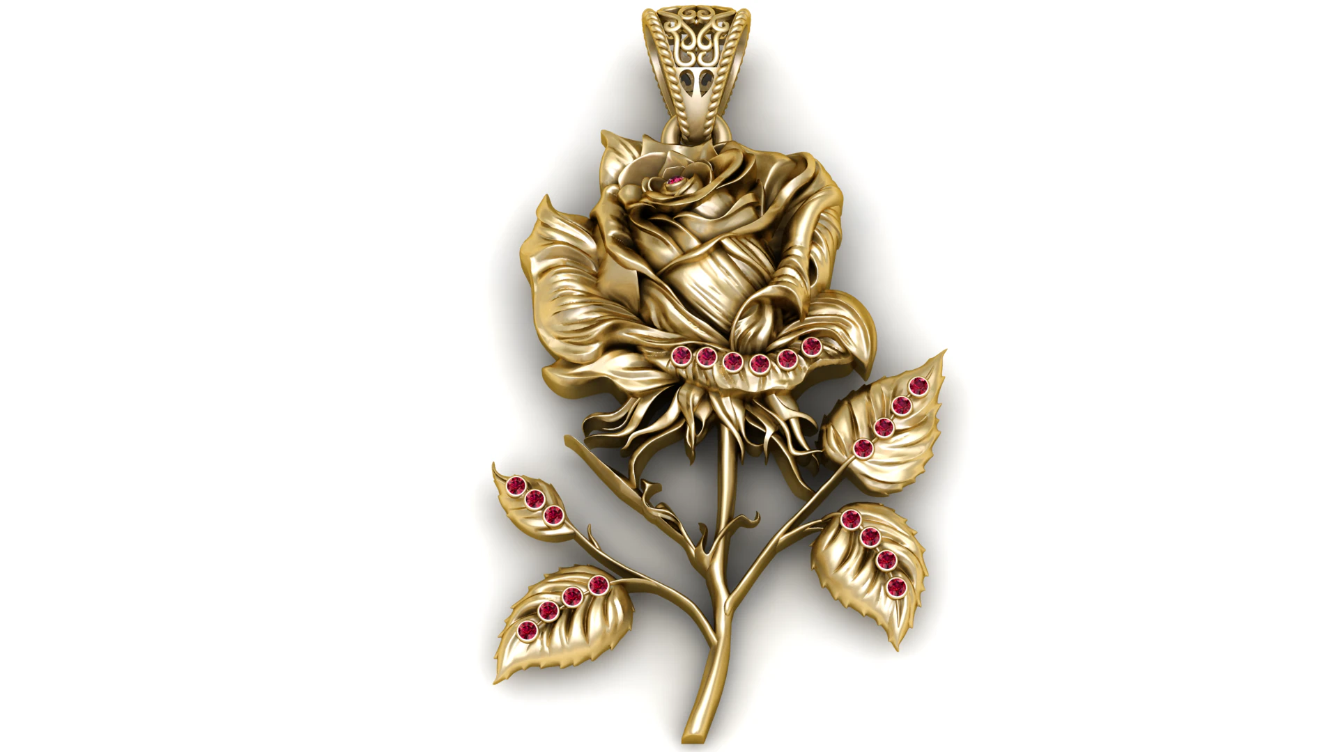 Rose Flower Pendant 3D Printable Model 3D Print Model .c4d .max .obj .3ds .fbx .stl .blend