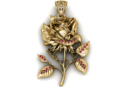 Rose Flower Pendant 3D Printable Model 3D Print Model