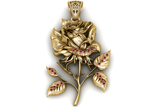 バラの花のペンダント 3D 印刷可能モデル 3Dプリントモデル