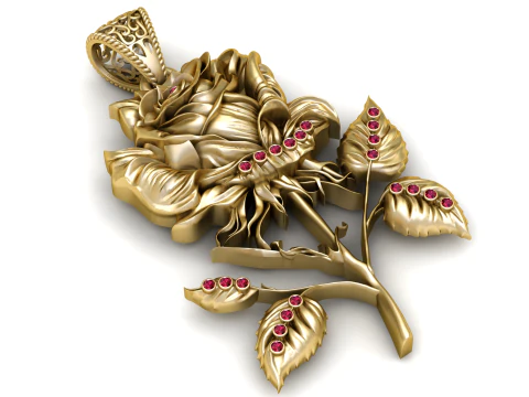 Rose Flower Pendant 3D Printable Model 3D Print Model