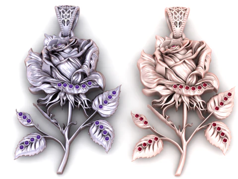 Rose Flower Pendant 3D Printable Model 3D Print Model