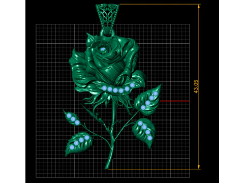 Rose Flower Pendant 3D Printable Model 3D Print Model