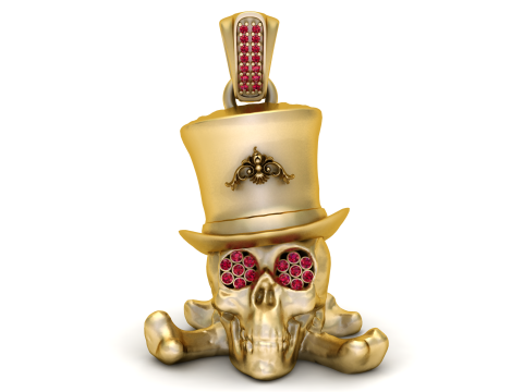 Model Cetak 3D Liontin Wajah Tengkorak Model Cetak 3D