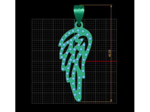 Подвеска «Крыло ангела» 3d модель для печати 3D Принт Модель