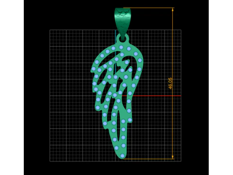 Ngel Wing Pendant 3d printable model 3D Print Model