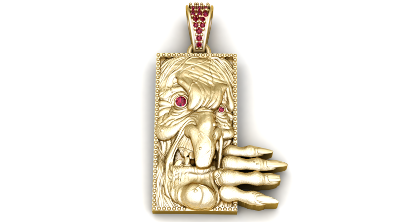 Witch Face Hand Pendant 3D Printable model 3D Print Model .c4d .max .obj .3ds .fbx .stl .blend 