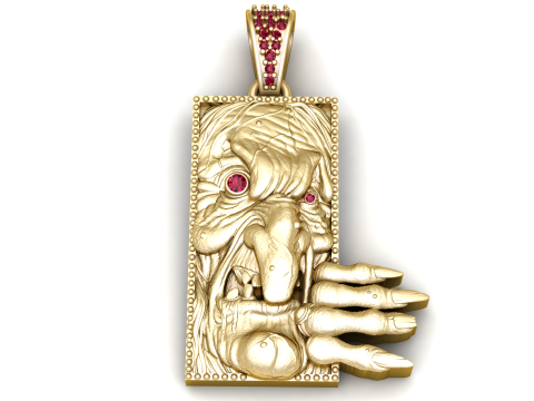 3D-модель для друку в формі руки з обличчям відьми 3D Принт Модель