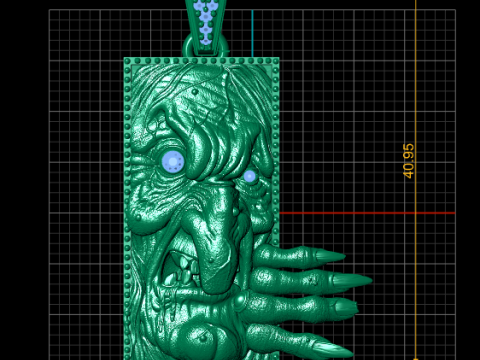 Witch Face Hand Pendant 3D Printable model 3D Print Model