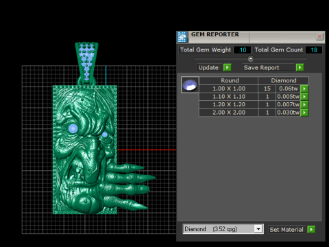 Witch Face Hand Pendant 3D Printable model 3D Print Model