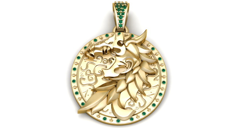 Golden Dragon Pendant 3D Printable Model 3D Print Model .c4d .max .obj .3ds .fbx .stl .blend 