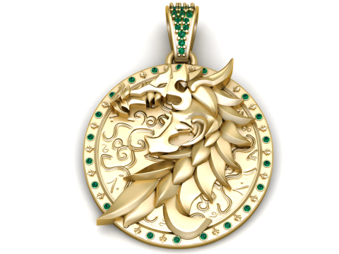 Goldener Drachenanhänger 3D-druckbares Modell 3D Druckmodell