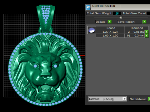Modello stampabile 3D con ciondolo testa di leone maestoso Modello di stampa 3D