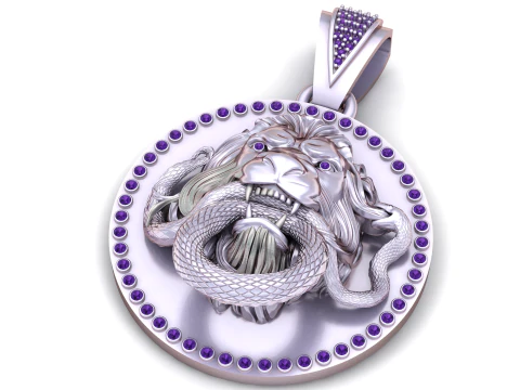 Golden Lion and Snake Fight Pendant 3D Printable Model 3D Print Model