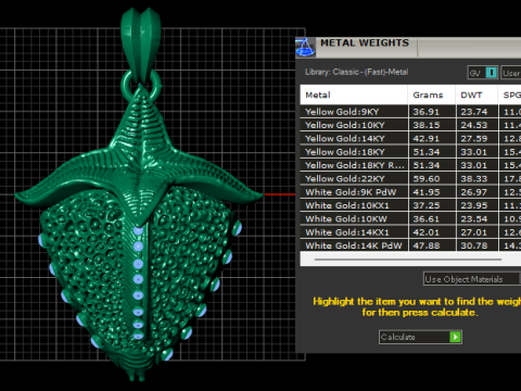 Кулон "Золотая ягода" 3D модель для печати 3D Принт Модель