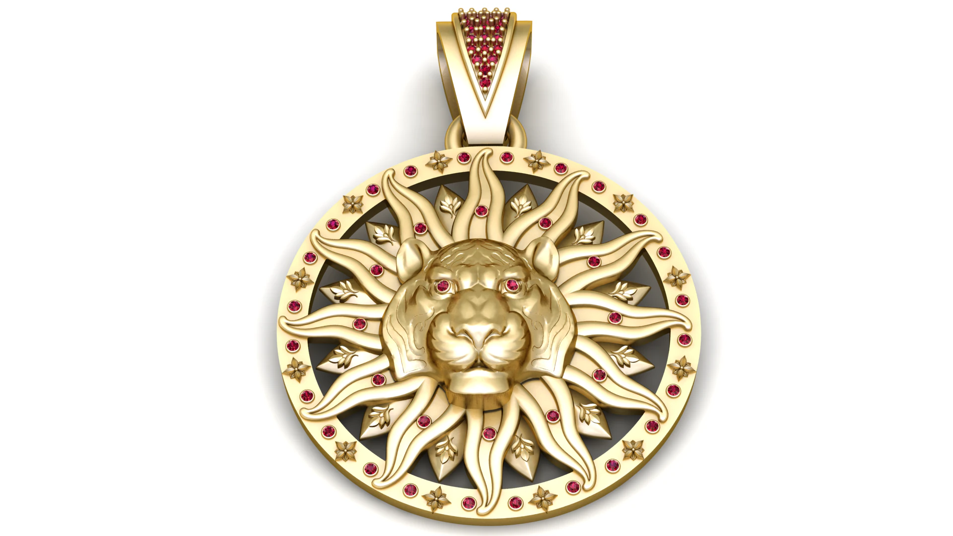 Sun Lion Pendant 3D Printable Model 3D Print Model .c4d .max .obj .3ds .fbx .stl .blend