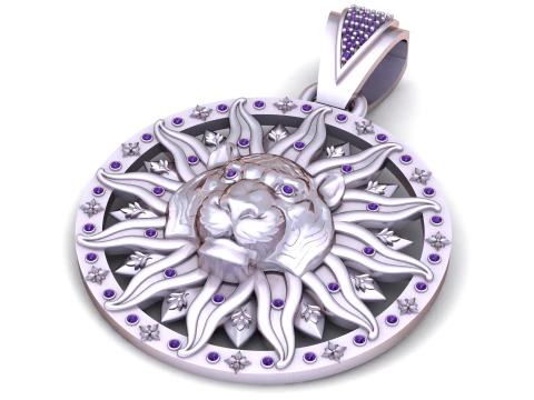 Sun Lion Pendant 3D Printable Model 3D Print Model