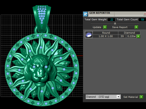 3D-модель для друку з підвіскою «Сонячний лев». 3D Принт Модель