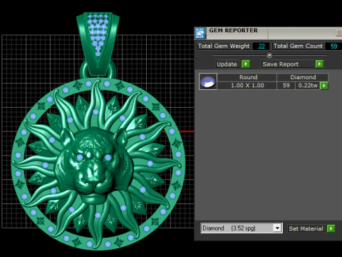Sun Lion Pendant 3D Printable Model 3D Print Model