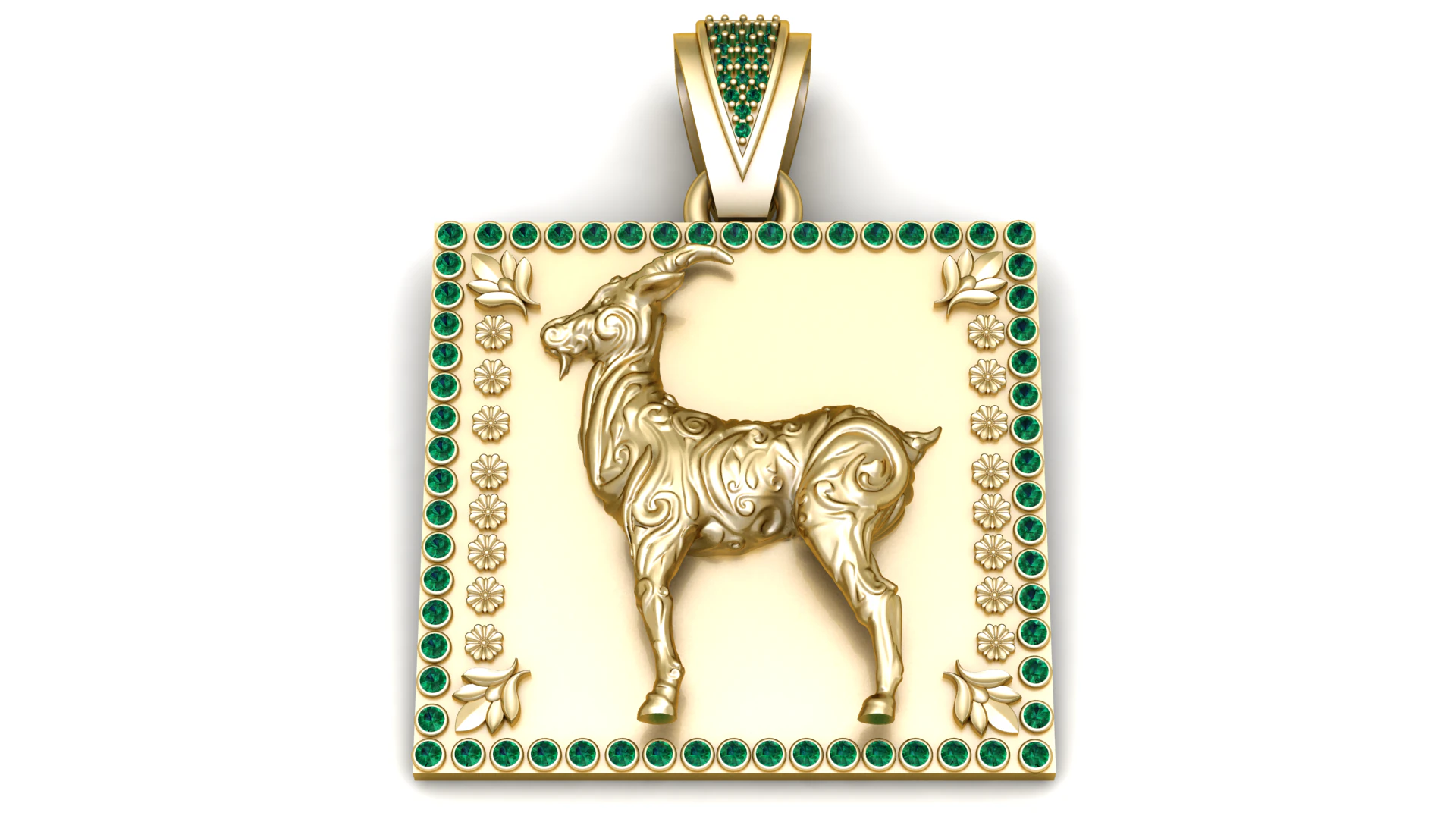 Goat Pendant 3D Printable Model 3D Print Model .c4d .max .obj .3ds .fbx .stl .blend