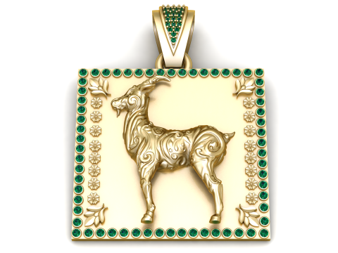 Model Cetak 3D Liontin Kambing Model Cetak 3D